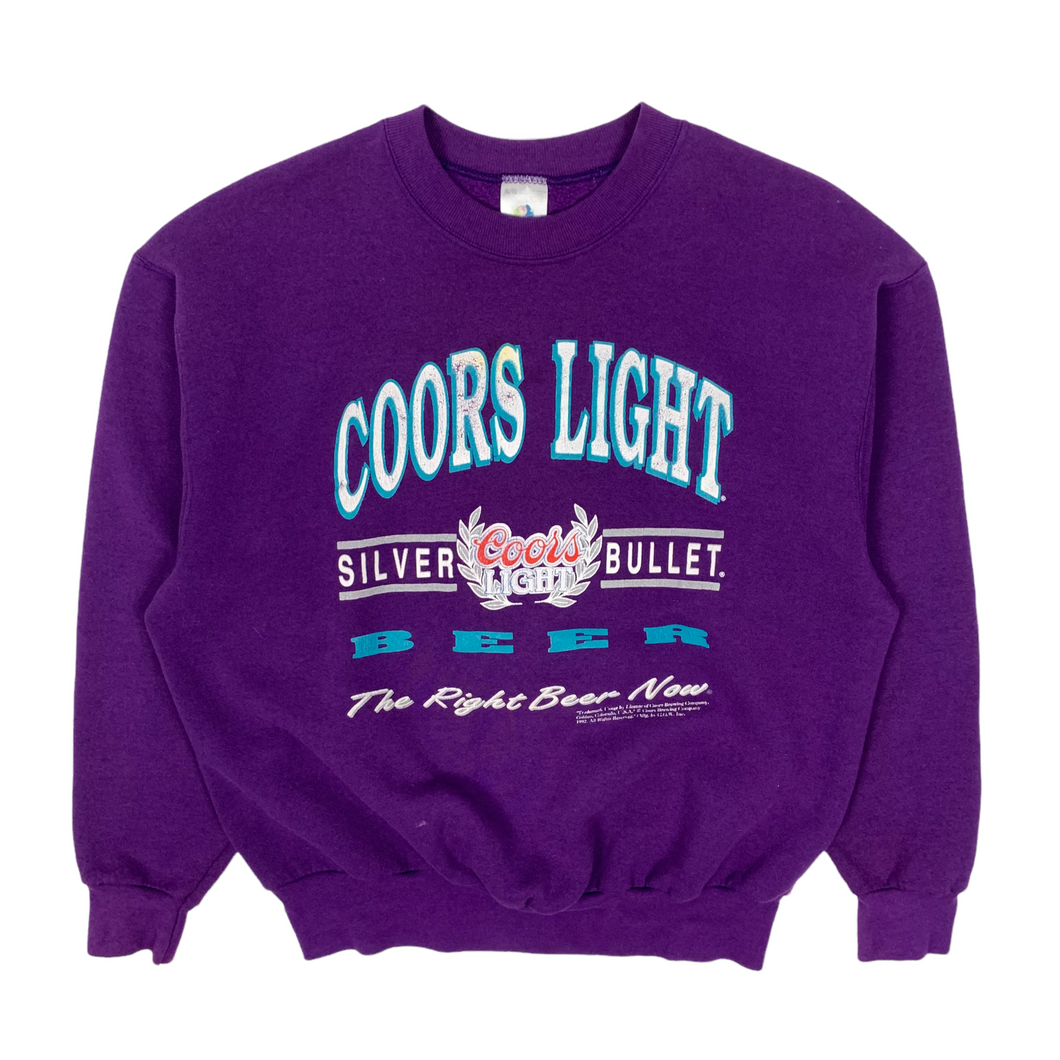 1992 Coors Light Silver Bullet Beer Crewneck Sweatshirt - Size XL