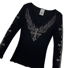 Load image into Gallery viewer, Women&#39;s Rhinestone Crosses Long Sleeve - Size L
