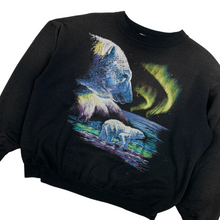 Load image into Gallery viewer, Northern Lights Polar Bear Crewneck Sweatshirt - Size L
