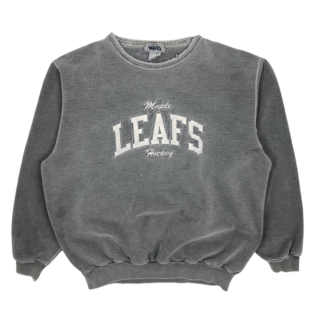Distressed Toronto Maple Leafs Tonal Crewneck Sweatshirt - Size L
