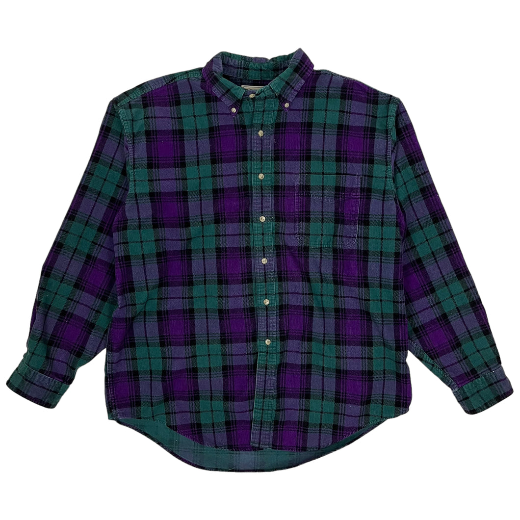 LL Bean Plaid Corduroy Shirt - Size XL