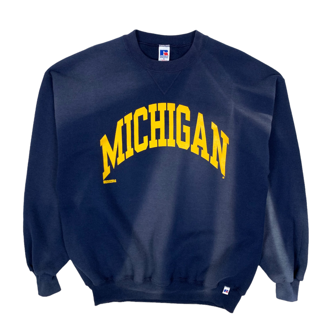 Michigan Arc Logo Sun Baked Russell Crewneck Sweatshirt - Size XL