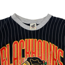 Load image into Gallery viewer, Chicago Blackhawks Allover Print Pinstriped Tee - Size XL
