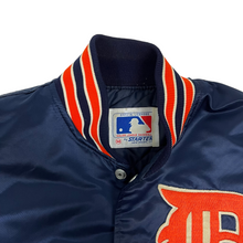 Load image into Gallery viewer, Detroit Tigers Satin Starter Bomber Jacket - Size M
