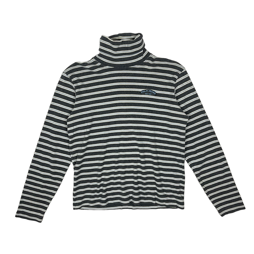 Polo Jeans Charcoal Striped Turtleneck - Size S