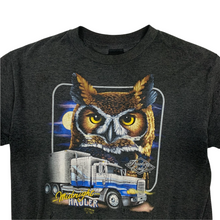 Load image into Gallery viewer, 1991 3D Emblem Midnight Hauler Owl Truckers Tee - Size L

