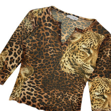 Load image into Gallery viewer, Women&#39;s Mesh Leopard Print Blouse - Size S
