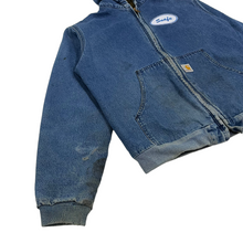 Load image into Gallery viewer, Snafu Carhartt Hooded Blanket Lined Denim Work Jacket - Size S
