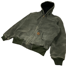 Load image into Gallery viewer, Carhartt Hooded Olive Work Jacket - Size M
