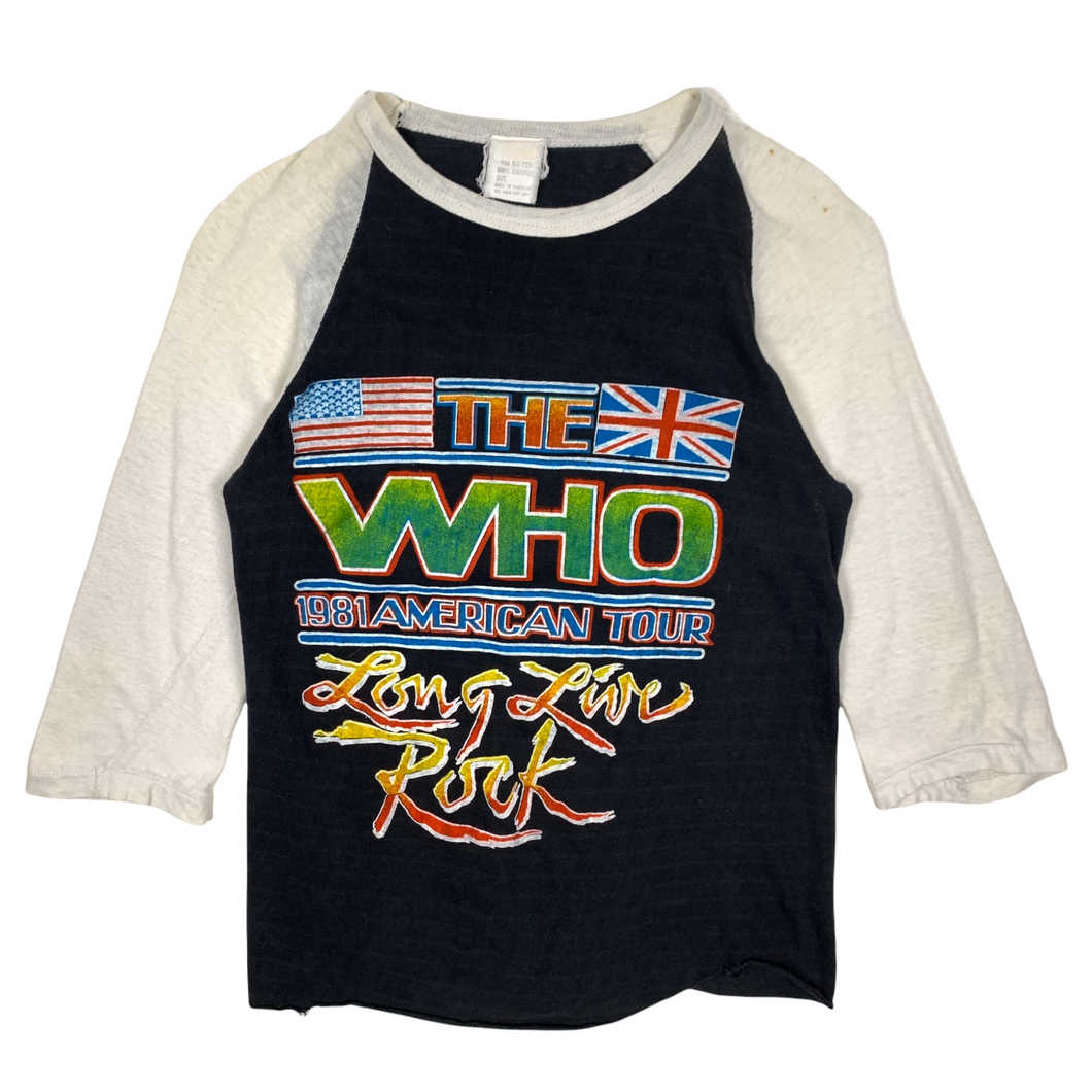 1981 The Who American Tour Raglan Shirt - Size S/M