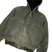 Load image into Gallery viewer, Carhartt Hooded Olive Work Jacket - Size M
