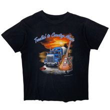 Load image into Gallery viewer, 1992 3D Emblem Truckin&#39; To Country Music Trucker Tee - Size L
