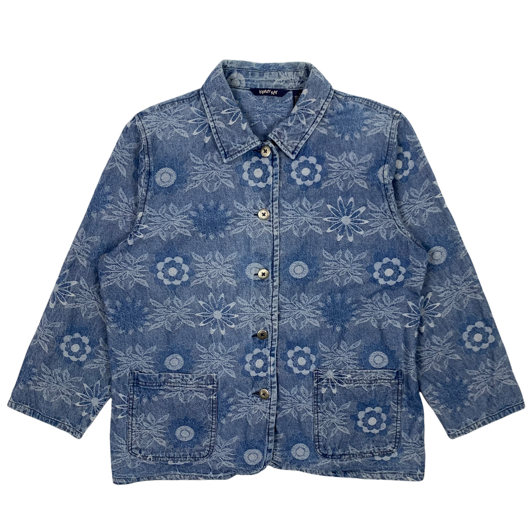 Floral Denim Chore Jacket - Size M/L