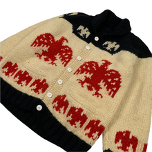 Load image into Gallery viewer, Cowichan Thunderbird Knit Sweater Jacket - Size L
