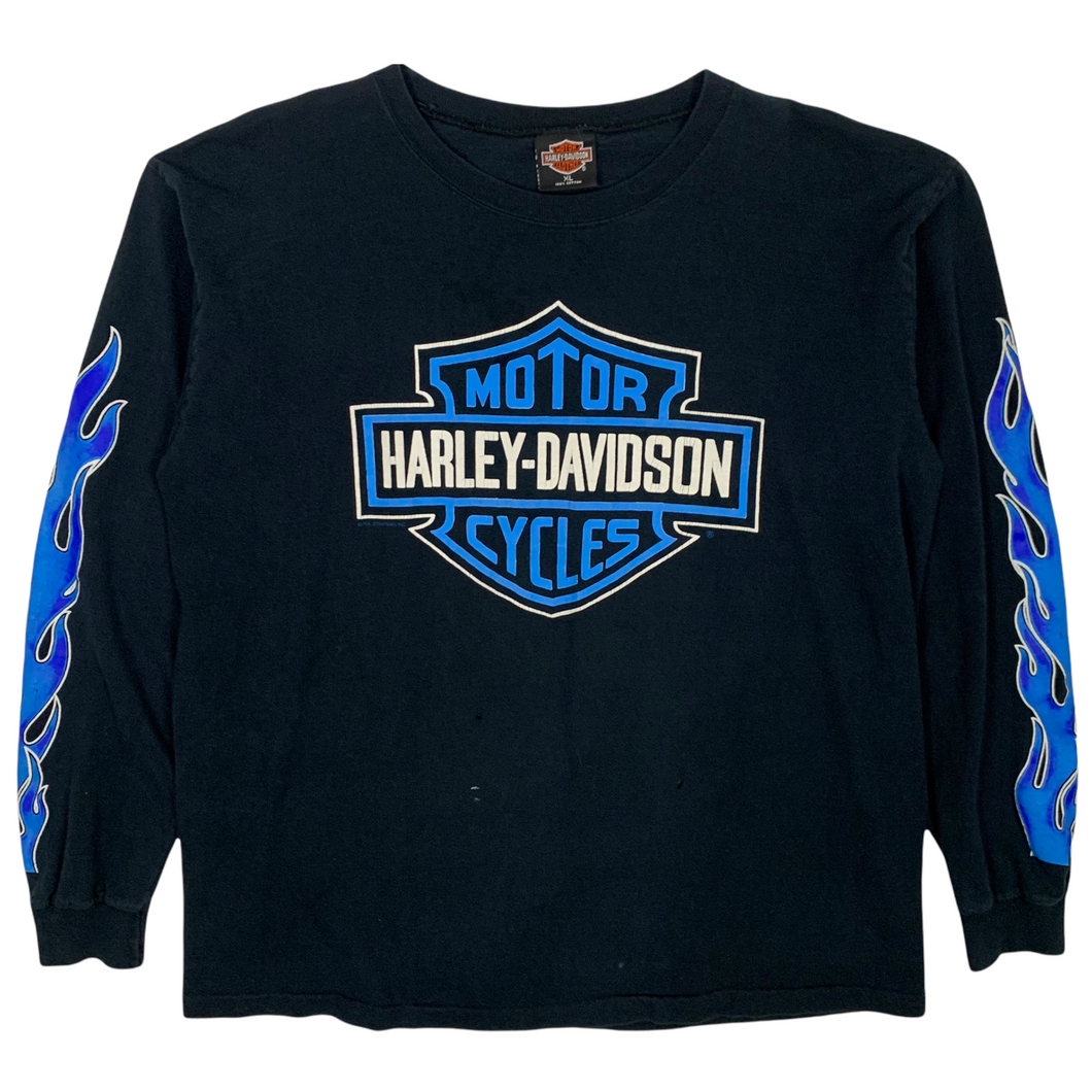 Harley Davidson Blue Flame Long Sleeve Shirt - Size XL Harley Davidson Blue Flame Long Sleeve Shirt - Size XL