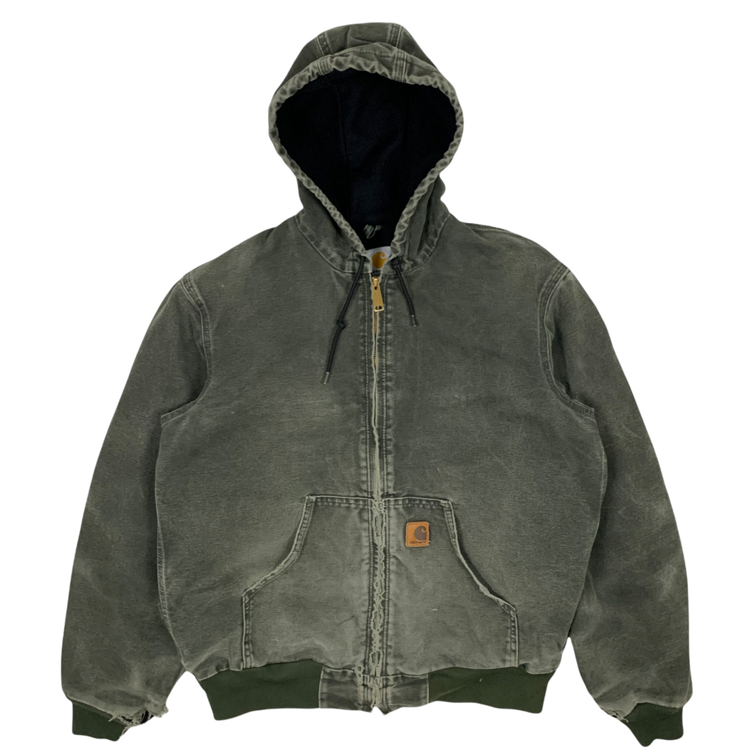 Carhartt Hooded Olive Work Jacket - Size M