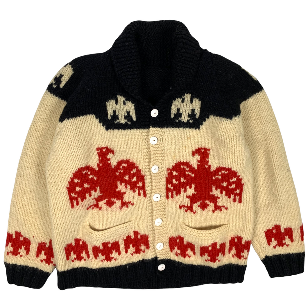Cowichan Thunderbird Knit Sweater Jacket - Size L