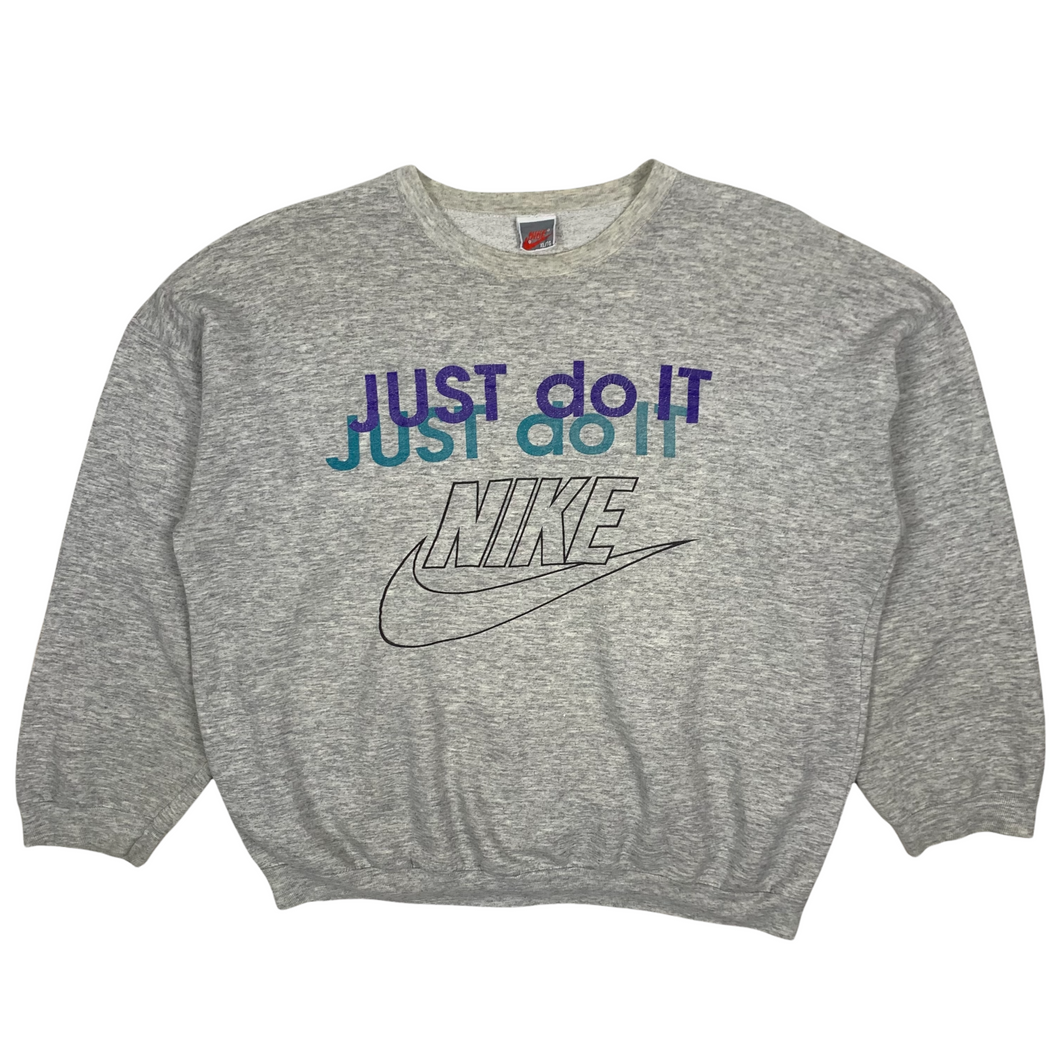 Nike Grey Tag Just Do It Crewneck Sweatshirt - Size L